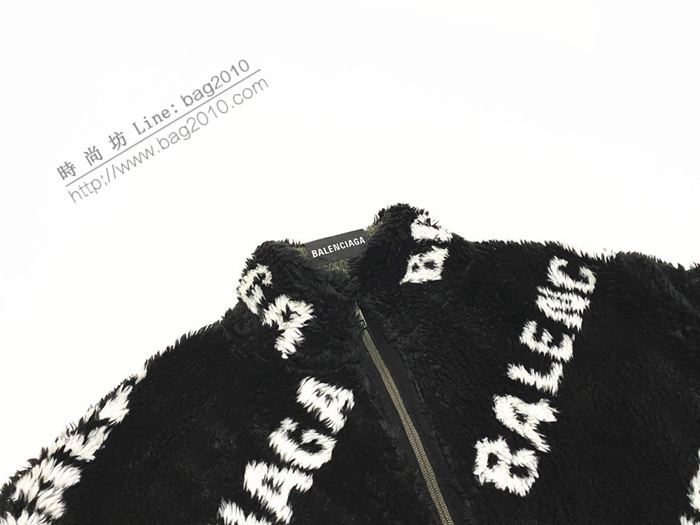 Balenciaga男裝 巴黎世家新款萬事達logo墨綠色夾克 男女雙面毛絨外套  ydi3176